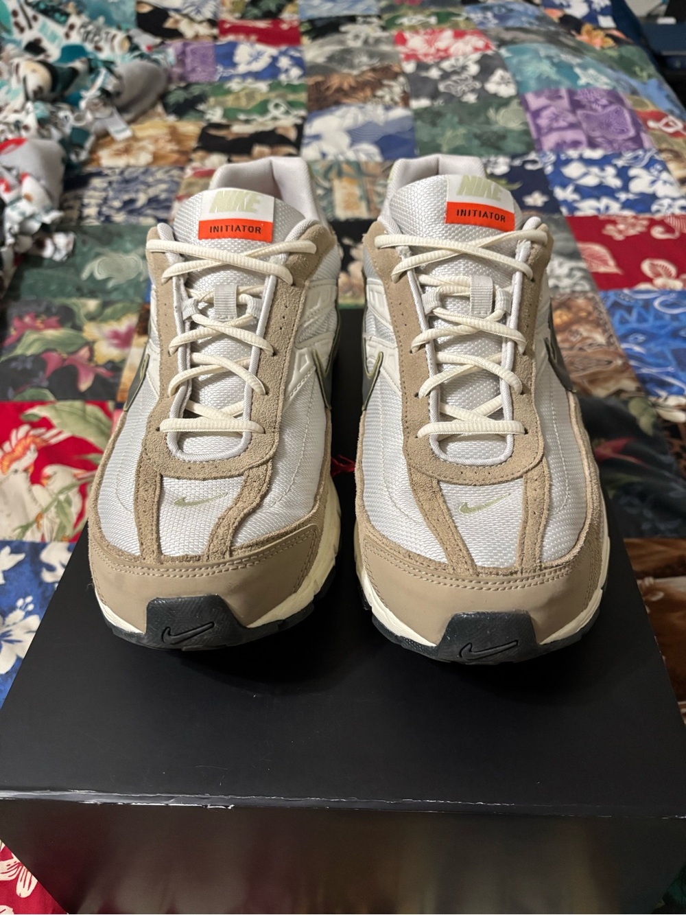 Nike Initiator Men’s Sneakers - Cream & Tan with Orange Accents